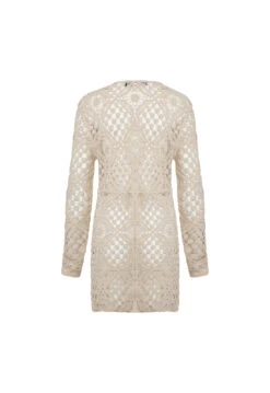 ATZARÓ CROCHET MINI DRESS - ALMOND -Tops To Bottoms Sales 01 11 22 LIONESS NOV GM GHOST MANNY NOV 053