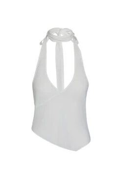 RENDEZVOUS HALTER TOP - PORCELAIN -Tops To Bottoms Sales 02 05 23 LIONESS GM MAY Ghost Mannequin MAY 011