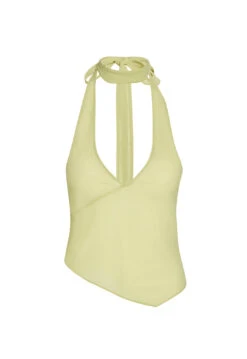 RENDEZVOUS HALTER TOP - LIME -Tops To Bottoms Sales 02 05 23 LIONESS GM MAY Ghost Mannequin MAY 016