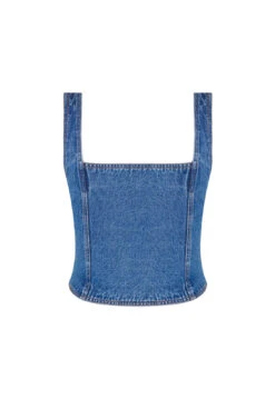 AFTER HOURS CORSET - BLUE DENIM -Tops To Bottoms Sales 02 05 23 LIONESS GM MAY Ghost Mannequin MAY 031