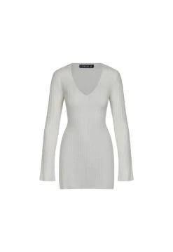 COYOTE KNIT DRESS - PORCELAIN -Tops To Bottoms Sales 02 05 23 LIONESS GM MAY Ghost Mannequin MAY 060