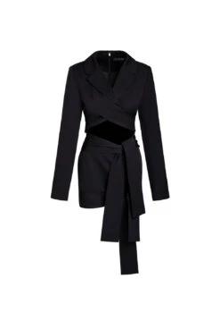 OFF DUTY BLAZER DRESS - ONYX -Tops To Bottoms Sales 02 05 23 LIONESS GM MAY Ghost Mannequin MAY 131