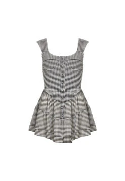 WINONA ROMPER - CHECK -Tops To Bottoms Sales 06 03 23 LIONESS MARCH GM MARCH GM 170