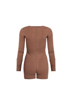 GHAURI KNIT ROMPER - CHESTNUT -Tops To Bottoms Sales 06 03 23 LIONESS MARCH GM MARCH GM 183