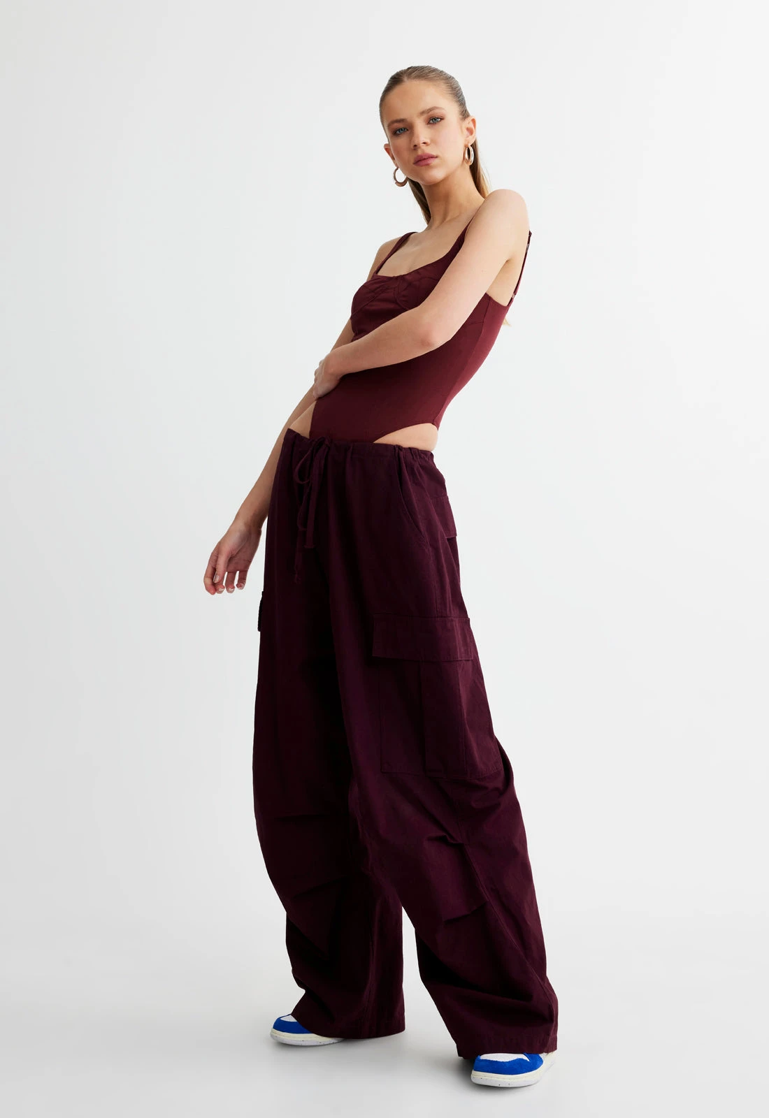 JE TAIME BODYSUIT - BURGUNDY 2 JE TAIME BODYSUIT - BURGUNDY - Image 2