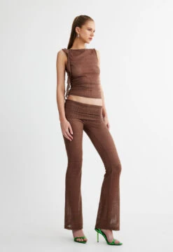 AMELIE PANT - CHESTNUT -Tops To Bottoms Sales 10 05 23 LIONESS eCOMM SERENA ReShoots Immediate 503copy