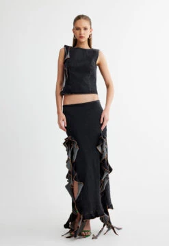 RENDEZVOUS TOP - CHARCOAL -Tops To Bottoms Sales 10 05 23 LIONESS eCOMM SERENA ReShoots Immediate 514