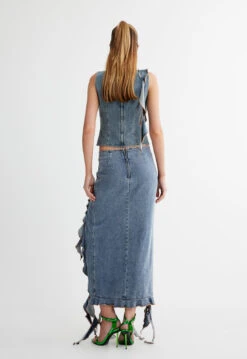 RENDEZVOUS TOP - FADED DENIM -Tops To Bottoms Sales 10 05 23 LIONESS eCOMM SERENA ReShoots Immediate 566