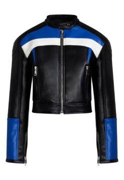NUEVE BIKER JACKET - BLACK/BLUE -Tops To Bottoms Sales 11 10 22 LIONESS OCT Ghost Mannequin GM OCT 287