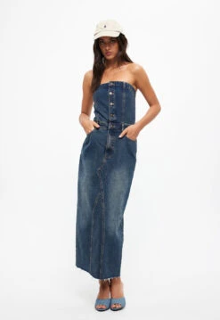 VISTA DENIM DRESS - DENIM BLUE