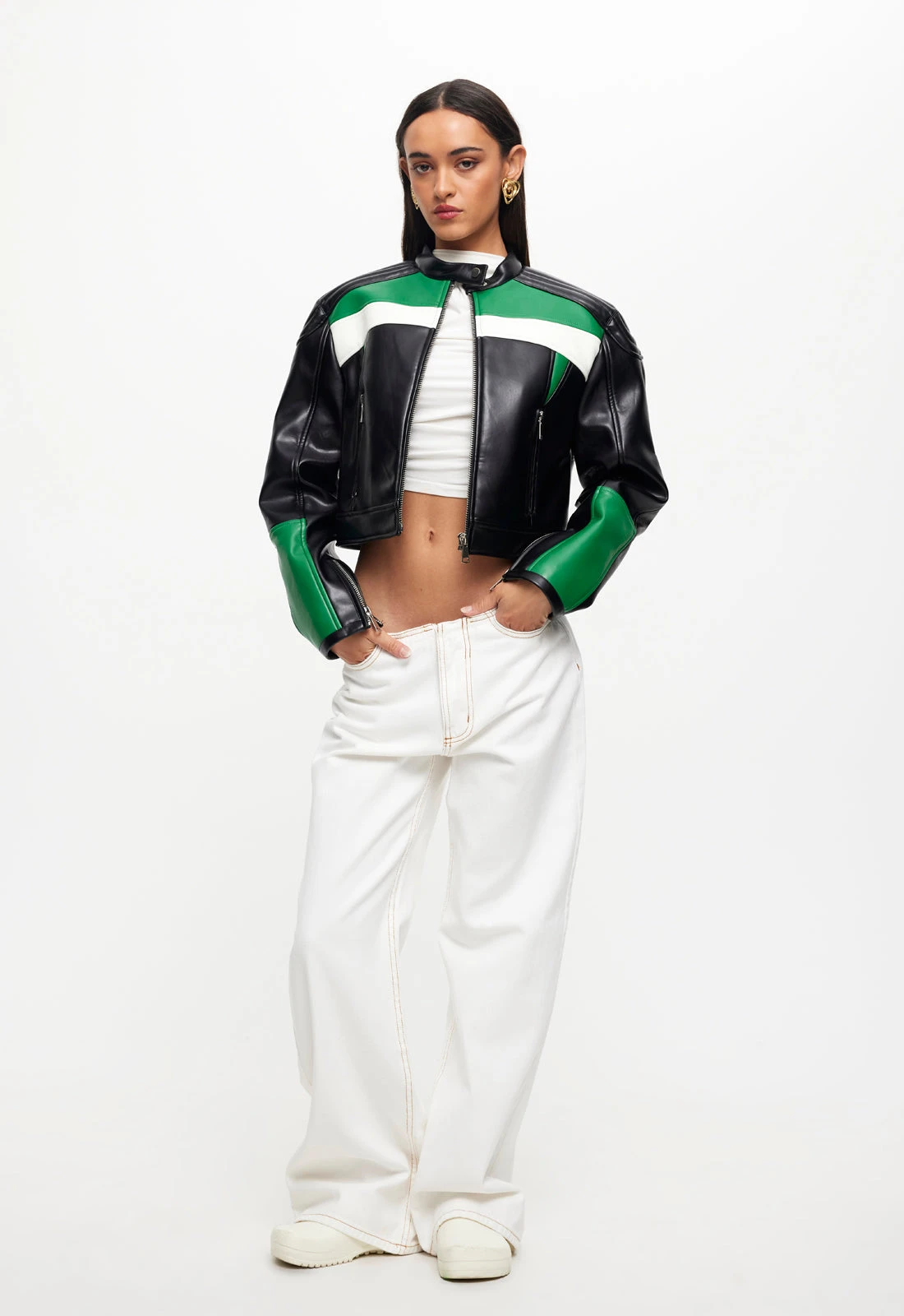 NUEVE BIKER JACKET - GREEN 3 NUEVE BIKER JACKET - GREEN - Image 3