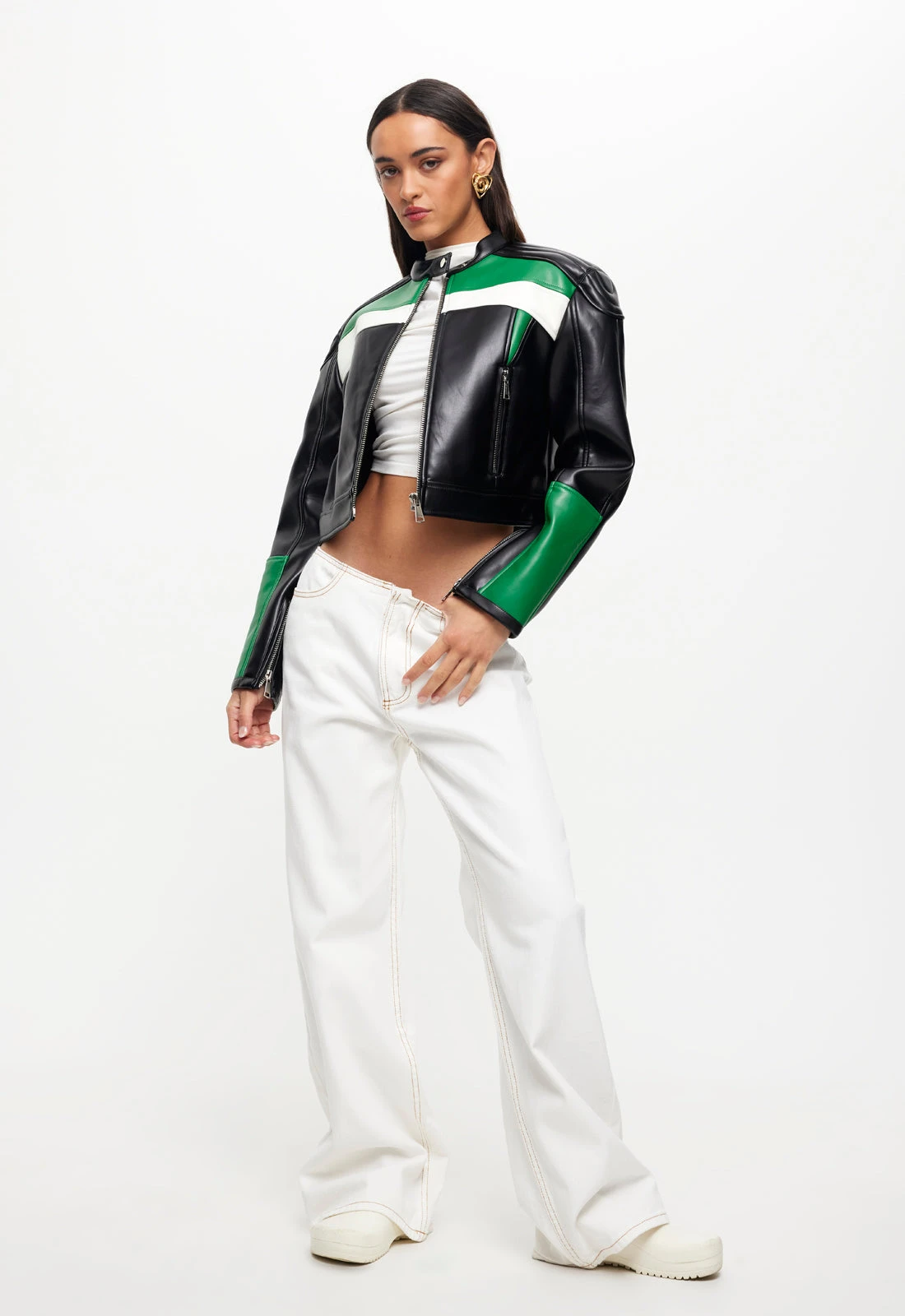 NUEVE BIKER JACKET - GREEN 1 NUEVE BIKER JACKET - GREEN