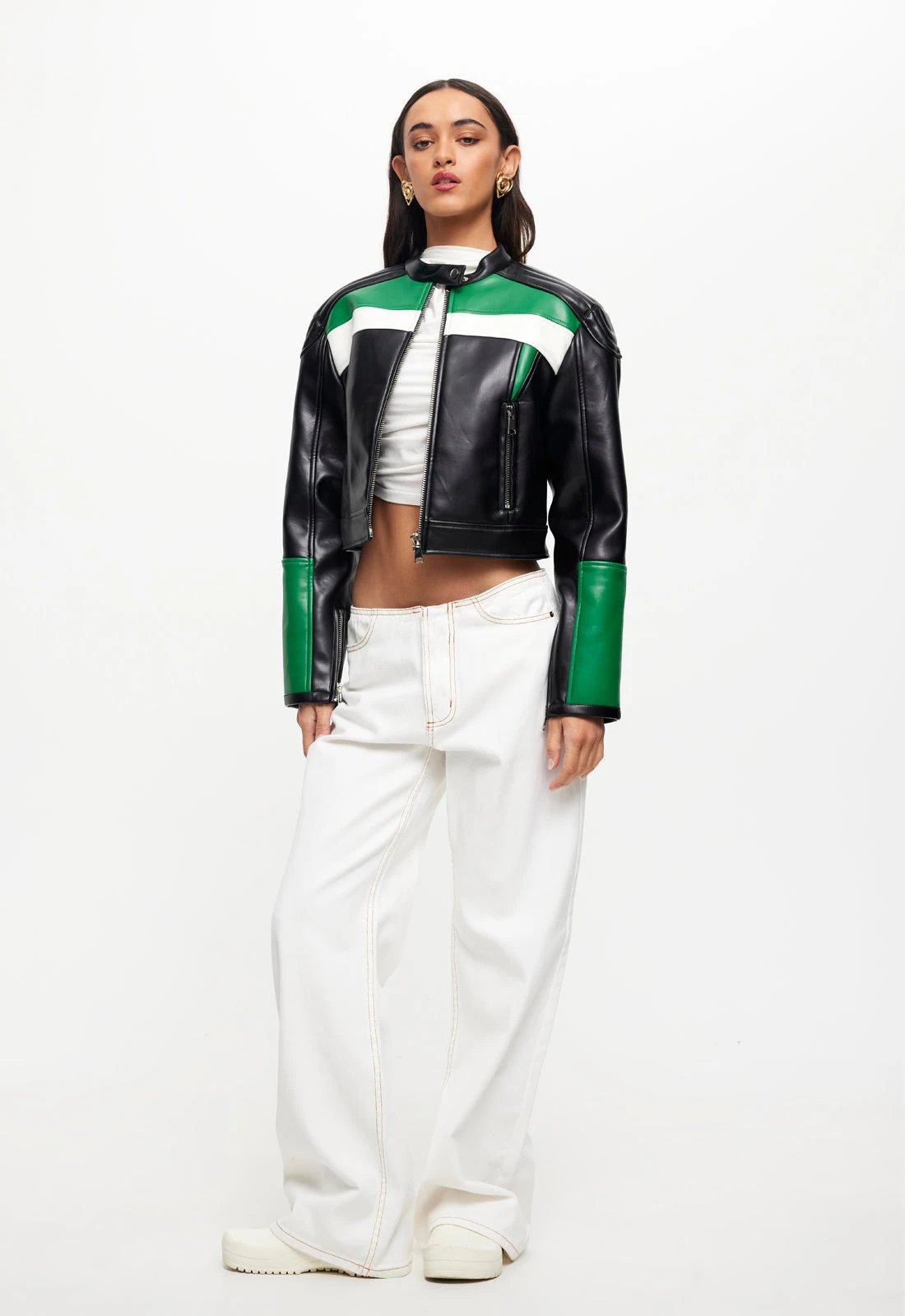 NUEVE BIKER JACKET - GREEN 2 NUEVE BIKER JACKET - GREEN - Image 2