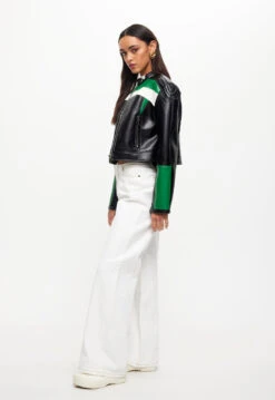 NUEVE BIKER JACKET - GREEN 10 NUEVE BIKER JACKET - GREEN -Tops To Bottoms Sales 16 06 23 LIONESS eComm JULY Roberta RESHOOTS 409