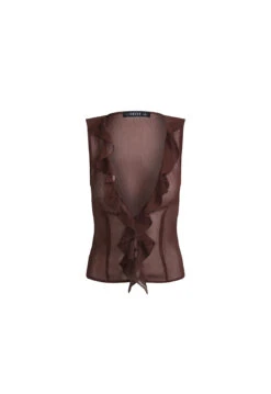 ROSE RUFFLE TOP - CHOCOLATE -Tops To Bottoms Sales 16 08 23 LIONESS AUG GM7173 33aa1948 1f6d 4670 ba21 130916a56e3e