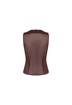 ROSE RUFFLE TOP - CHOCOLATE -Tops To Bottoms Sales 16 08 23 LIONESS AUG GM7174 ca2d49bf 71a3 4af0 9471 384caeeb2b5d