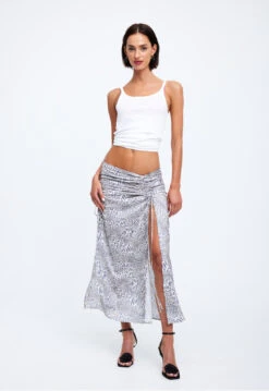 LE PARIS MIDI SKIRT - LEOPARD -Tops To Bottoms Sales 19 12 22 LIONESS eCOMM FEB FEB 1221