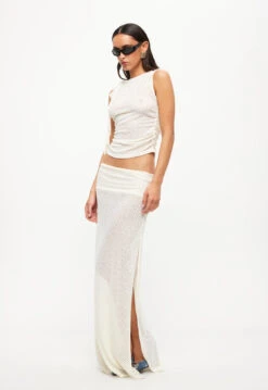 GHAURI MAXI SKIRT - CREAM -Tops To Bottoms Sales 24 05 23 LIONESS ReShoots Roberta Reshoots 1216