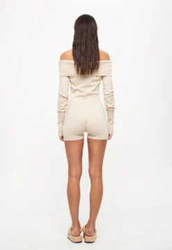 OFF DUTY ROMPER - STONE -Tops To Bottoms Sales 24 05 23 LIONESS ReShoots Roberta Reshoots 847