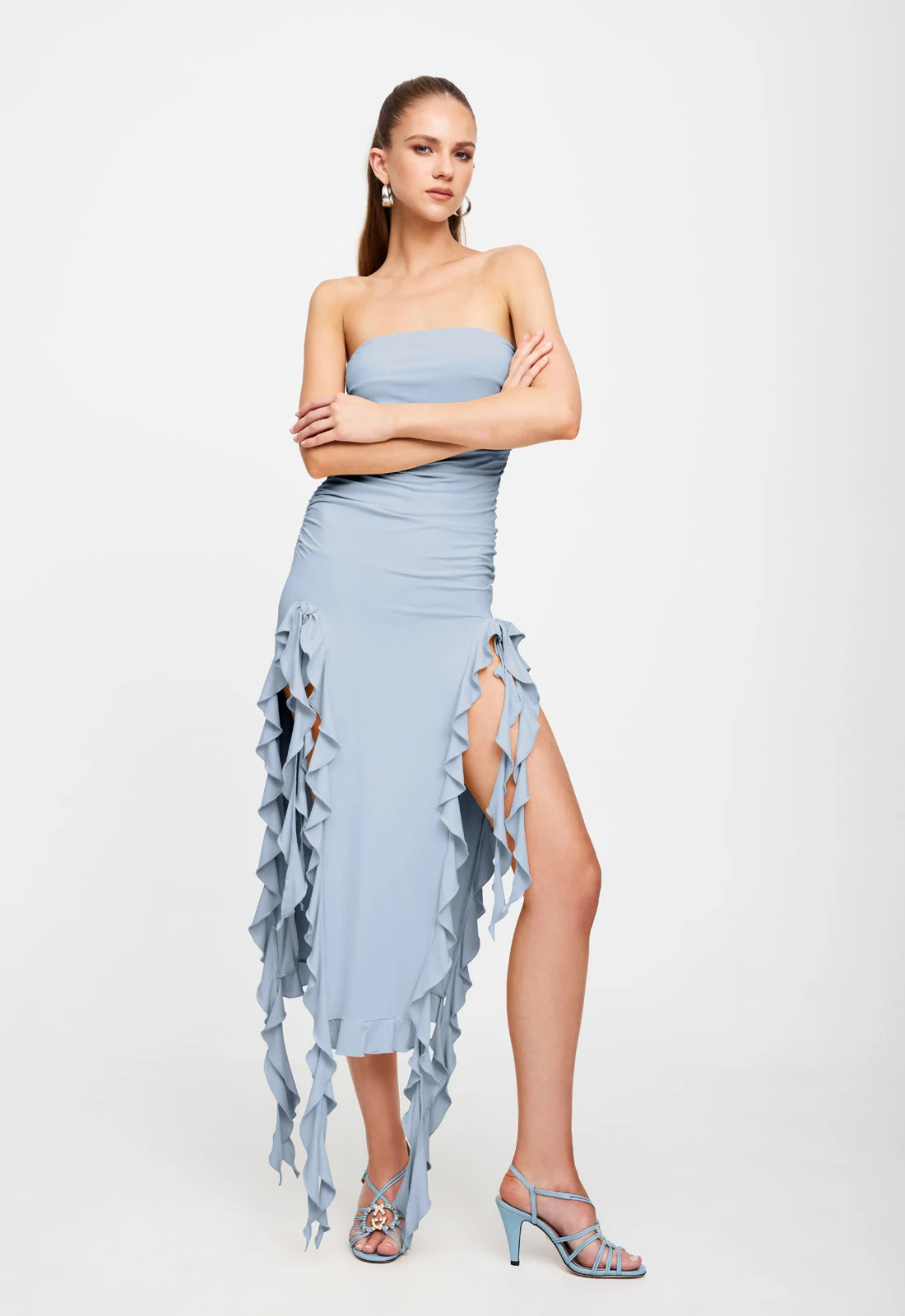 RENDEZVOUS STRAPLESS DRESS - BLUE 2 RENDEZVOUS STRAPLESS DRESS - BLUE - Image 2