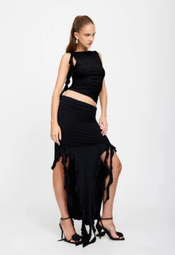 RENDEZVOUS SKIRT - BLACK -Tops To Bottoms Sales 25 01 23 LIONESS ReShoots Serena RESHOOTS 839