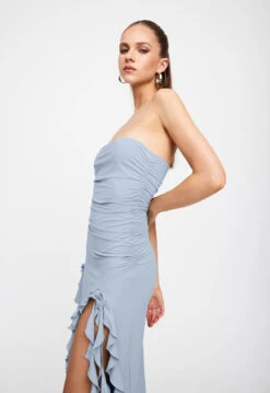 RENDEZVOUS STRAPLESS DRESS - BLUE 10 RENDEZVOUS STRAPLESS DRESS - BLUE -Tops To Bottoms Sales 25 01 23 LIONESS ReShoots Serena RESHOOTS 911