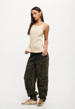 CAMILLE BACKLESS TOP - ECRU -Tops To Bottoms Sales 25 08 23 LIONESS ReShoots RESHOOTS 076