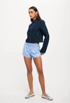 UMA DENIM JACKET - DENIM BLUE -Tops To Bottoms Sales 25 08 23 LIONESS ReShoots RESHOOTS 171 1