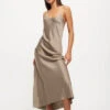 JULIETTE SATIN DRESS - MINERAL