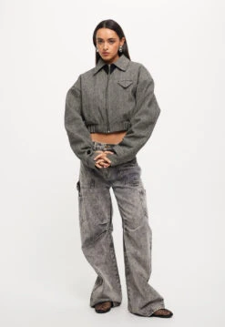 CLAUDE TWEED JACKET - ASH TWEED -Tops To Bottoms Sales 25 08 23 LIONESS ReShoots RESHOOTS 738