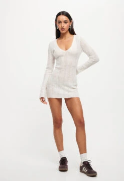 COYOTE KNIT DRESS - PORCELAIN
