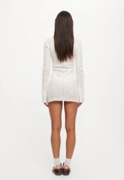 COYOTE KNIT DRESS - PORCELAIN -Tops To Bottoms Sales 25 08 23 LIONESS ReShoots RESHOOTS 806