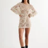 ATZARÓ CROCHET MINI DRESS - ALMOND