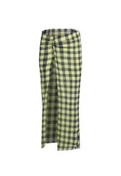 MARIAH MAXI SKIRT - NAVY CHECK -Tops To Bottoms Sales GhostMannequin Sept 126