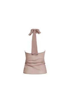 LUX TIE TOP - TAUPE -Tops To Bottoms Sales JUNE GhostMannequin 022