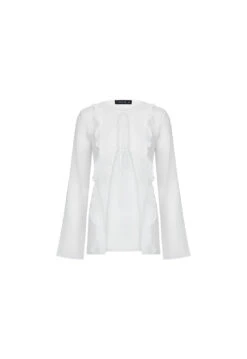 BARELY THERE TIE TOP - PORCELAIN -Tops To Bottoms Sales JUNE GhostMannequin 046