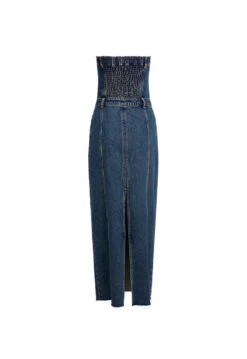 VISTA DENIM DRESS - DENIM BLUE -Tops To Bottoms Sales JUNE GhostMannequin 082