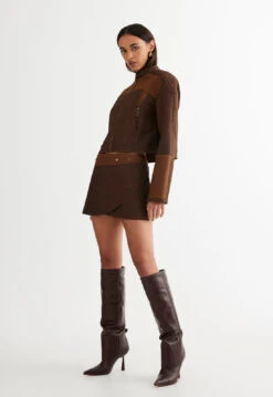 NUEVE MINI SKIRT - CHOCOLATE -Tops To Bottoms Sales LC565 1 2305 CHOCOLATE LB608 2305 CHOCOLATE 9 4ee04074 839a 4cb3 b358 28db1f380076