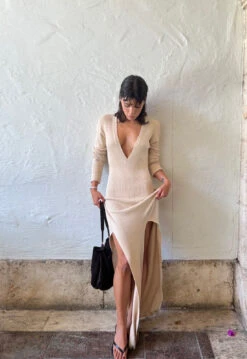 OPULENCE MAXI DRESS - BEIGE