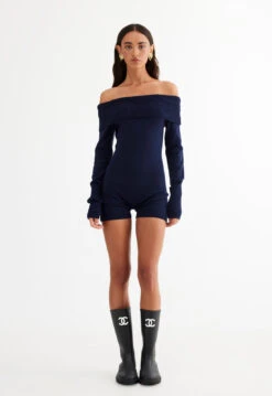 OFF DUTY ROMPER - NAVY -Tops To Bottoms Sales LR181 2304 NAVY 1