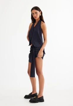 HILLS HALTER - NAVY PINSTRIPE