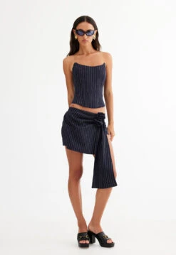FAME CORSET - NAVY PINSTRIPE