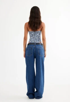 FAME CORSET - BLUE FLORAL -Tops To Bottoms Sales LT858 3 2304BLUEFLORAL LB605 2304BLUEDENIM15 1 1