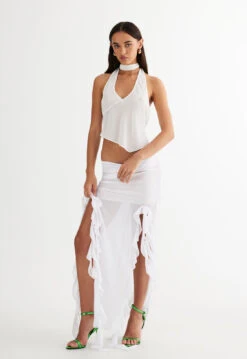 RENDEZVOUS HALTER TOP - PORCELAIN