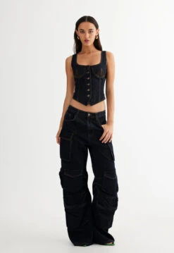 AFTER HOURS CORSET - DARK DENIM