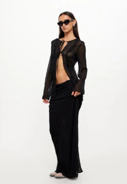 DEVON MAXI SKIRT - LICORICE