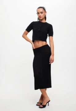 PURE MIDI SKIRT - ONYX