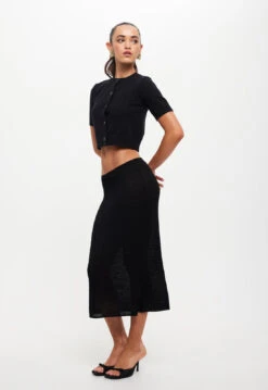 PURE MIDI SKIRT - ONYX -Tops To Bottoms Sales LT932 2310 LB667 2310ONYX10